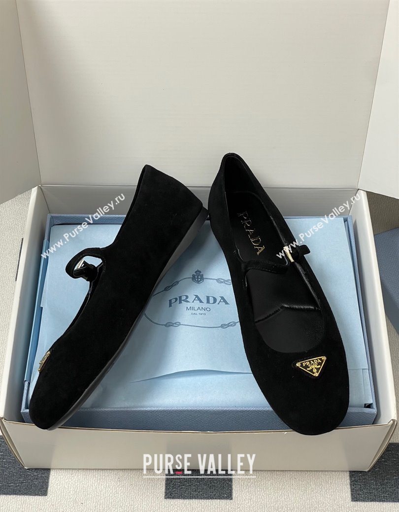 Prada Suede ballerinas flat Black 2025 1F793N (MD-250825046)