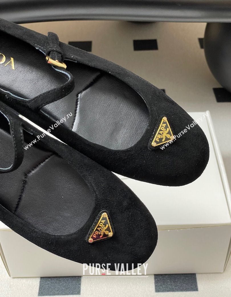 Prada Suede ballerinas flat Black 2025 1F793N (MD-250825046)