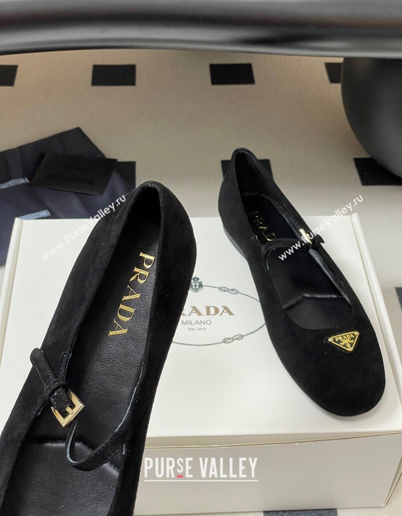 Prada Suede ballerinas flat Black 2025 1F793N (MD-250825046)