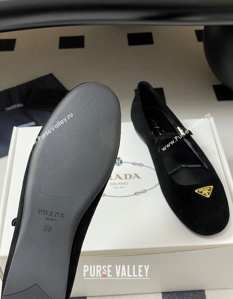 Prada Suede ballerinas flat Black 2025 1F793N (MD-250825046)