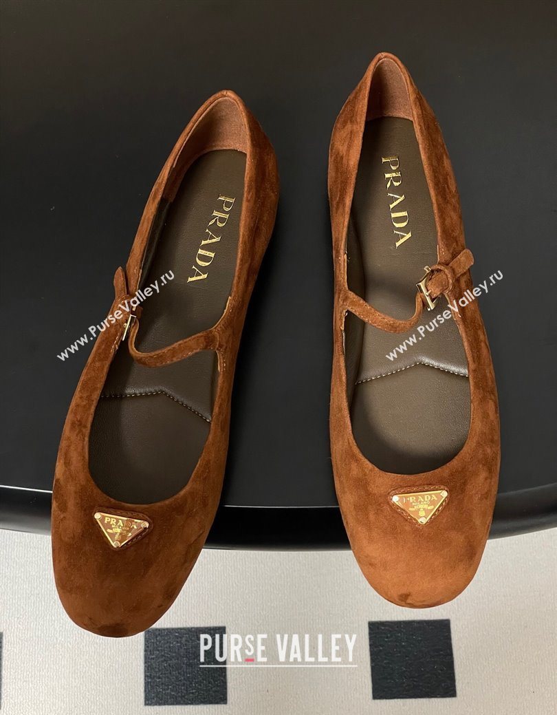 Prada Suede ballerinas flat Brown 2025 1F793N (MD-250825048)