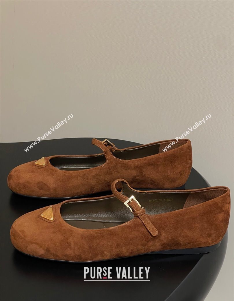 Prada Suede ballerinas flat Brown 2025 1F793N (MD-250825048)