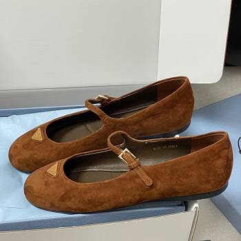 Prada Suede ballerinas flat Brown 2025 1F793N (MD-250825048)