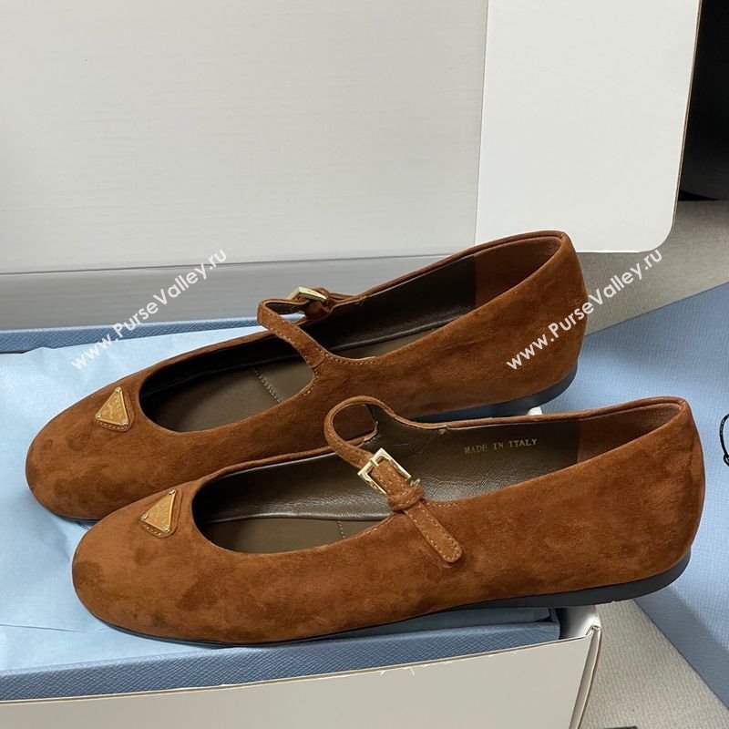 Prada Suede ballerinas flat Brown 2025 1F793N (MD-250825048)