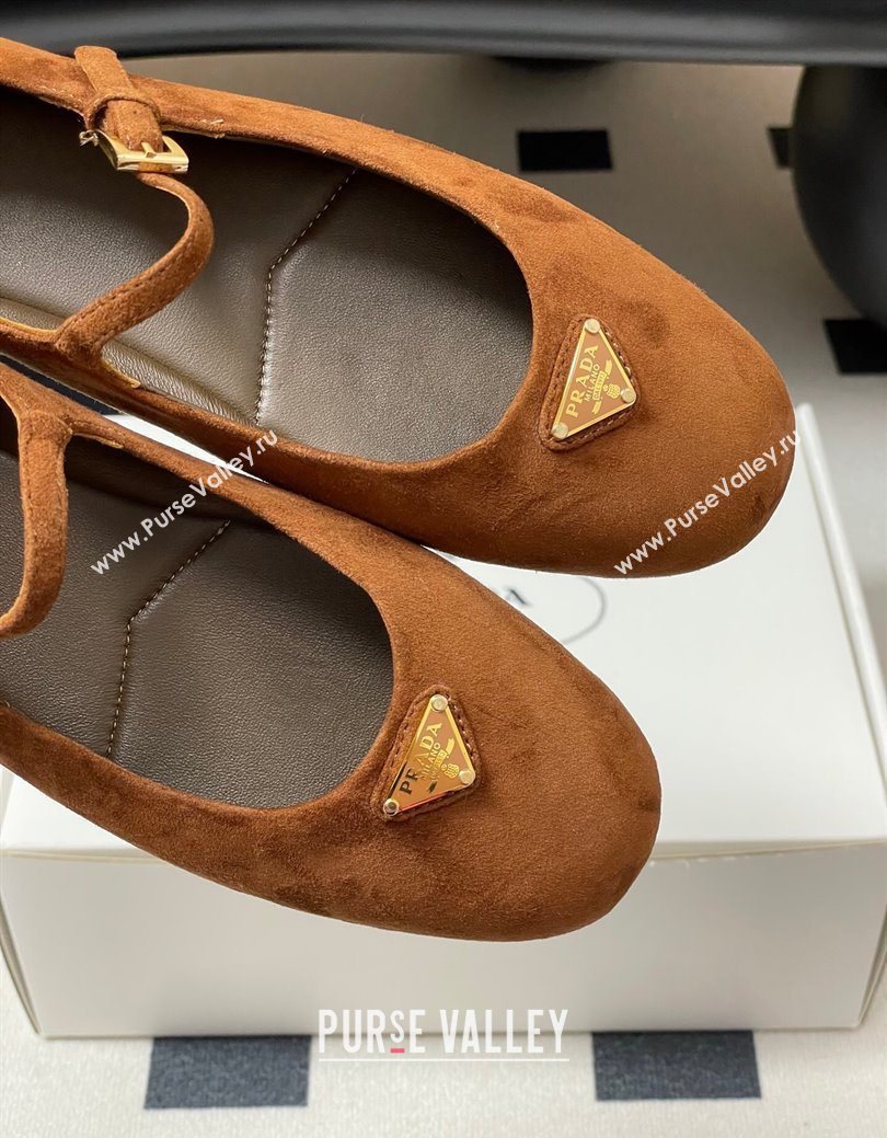 Prada Suede ballerinas flat Brown 2025 1F793N (MD-250825048)