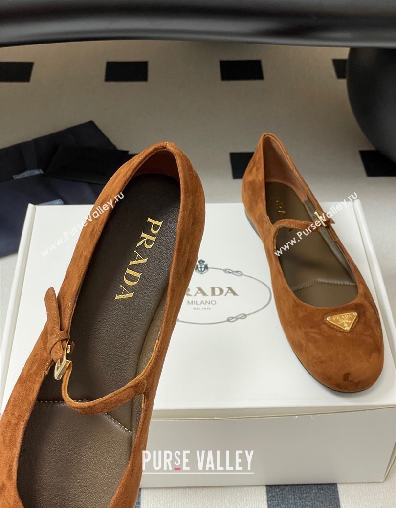 Prada Suede ballerinas flat Brown 2025 1F793N (MD-250825048)