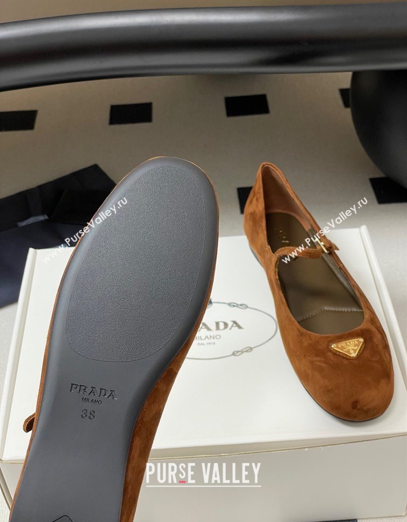 Prada Suede ballerinas flat Brown 2025 1F793N (MD-250825048)