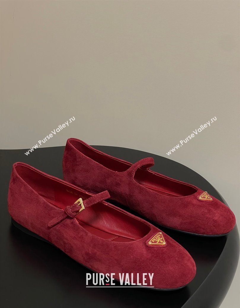 Prada Suede ballerinas flat Red 2025 1F793N (MD-250825049)