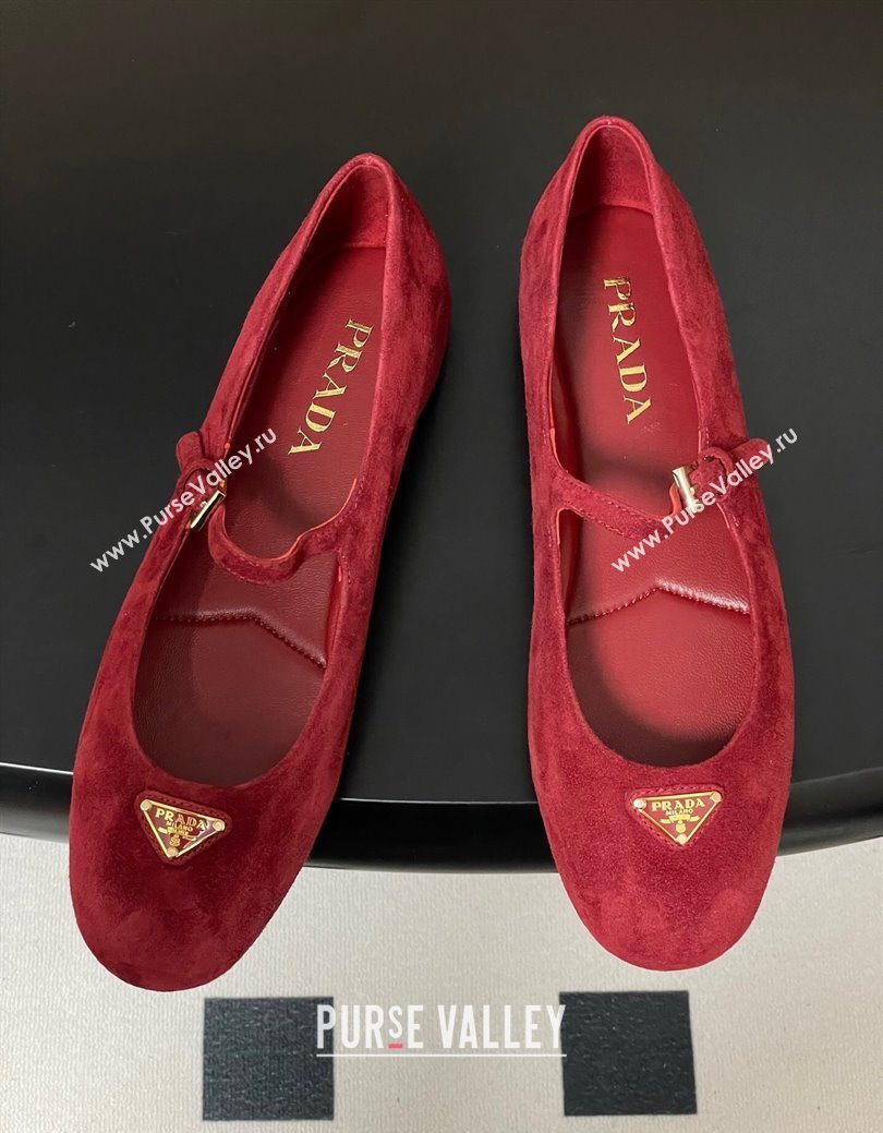 Prada Suede ballerinas flat Red 2025 1F793N (MD-250825049)