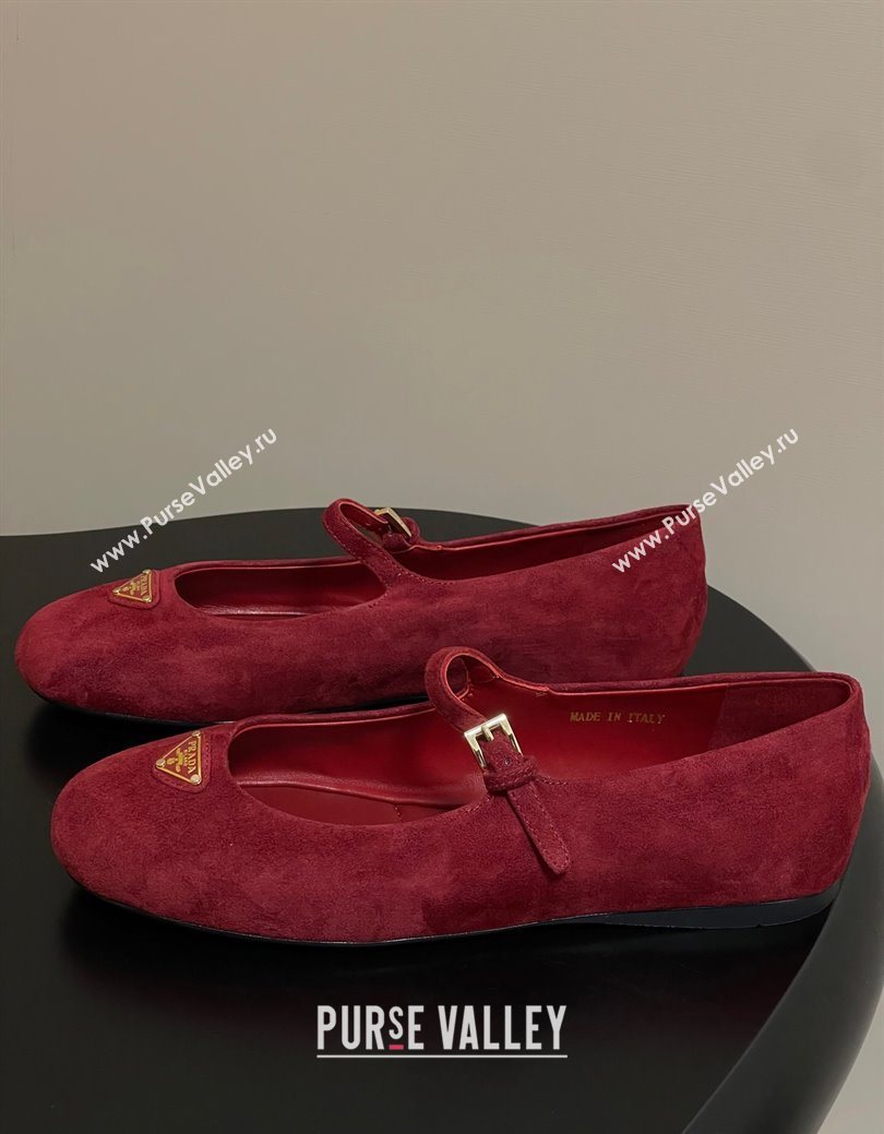 Prada Suede ballerinas flat Red 2025 1F793N (MD-250825049)