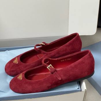Prada Suede ballerinas flat Red 2025 1F793N (MD-250825049)