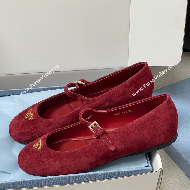 Prada Suede ballerinas flat Red 2025 1F793N (MD-250825049)