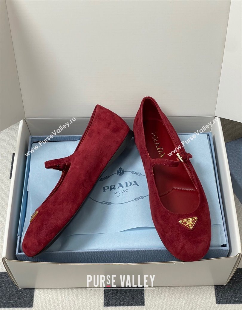 Prada Suede ballerinas flat Red 2025 1F793N (MD-250825049)