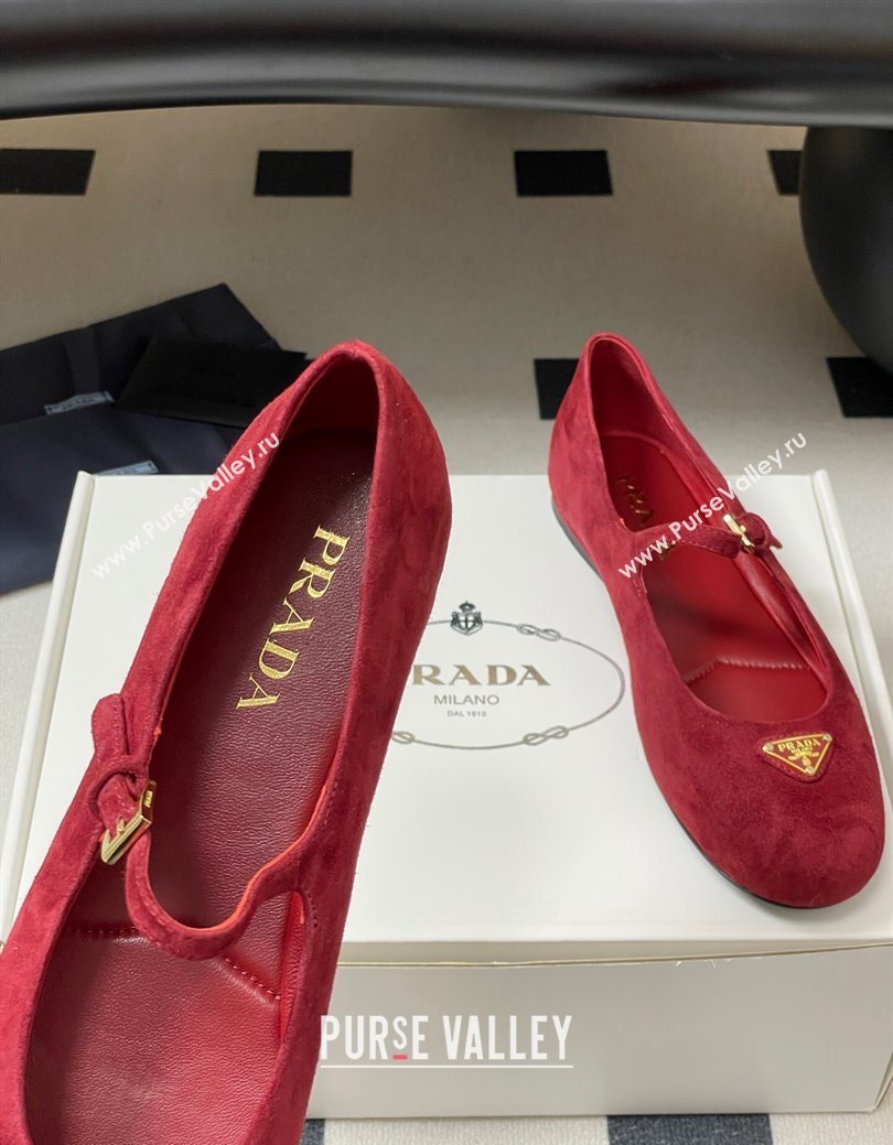 Prada Suede ballerinas flat Red 2025 1F793N (MD-250825049)