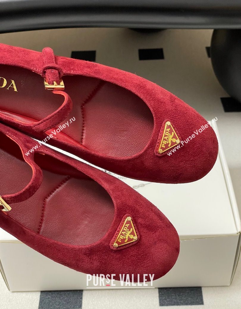 Prada Suede ballerinas flat Red 2025 1F793N (MD-250825049)