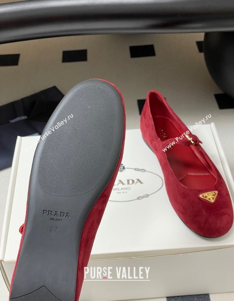 Prada Suede ballerinas flat Red 2025 1F793N (MD-250825049)