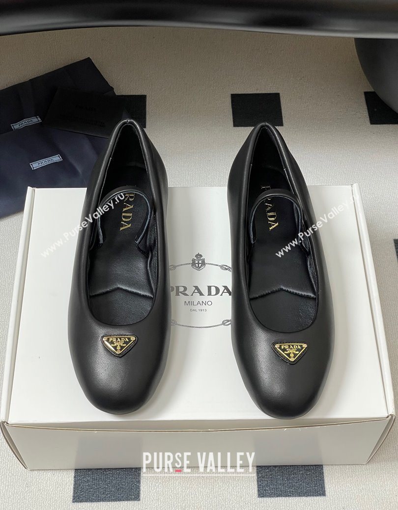 Prada Nappa Leather ballerinas flat Black 2025 PR082509 (MD-250825050)