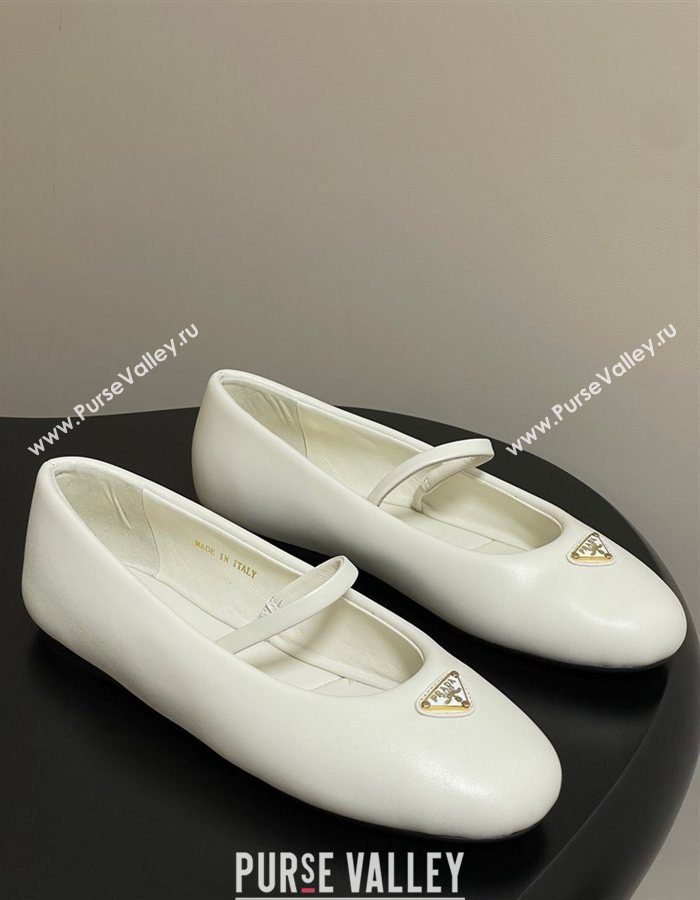 Prada Nappa Leather ballerinas flat White 2025 PR082509 (MD-250825051)