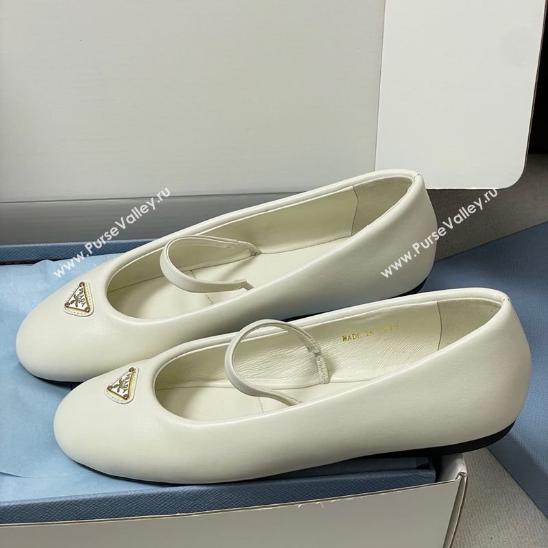 Prada Nappa Leather ballerinas flat White 2025 PR082509 (MD-250825051)