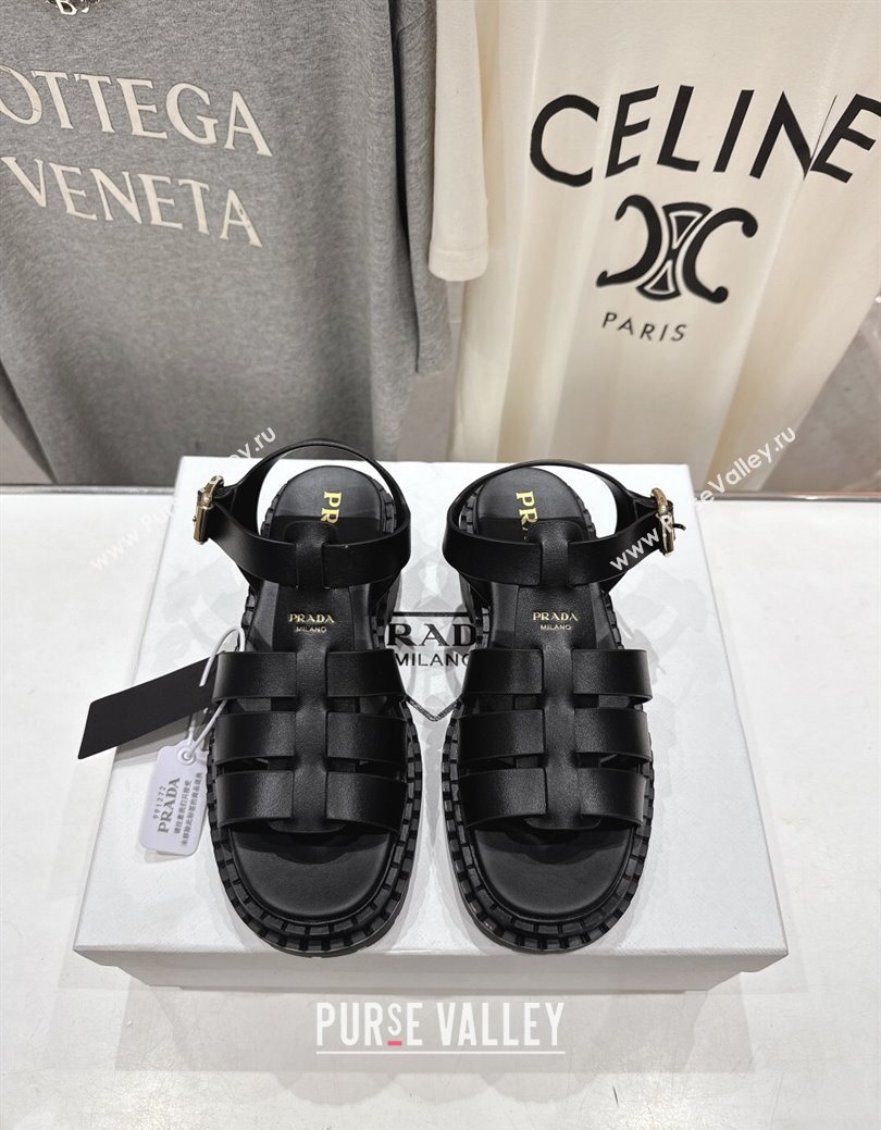 Prada Calf Leather sandals Black 2025 PR082502 (MD-250825009)