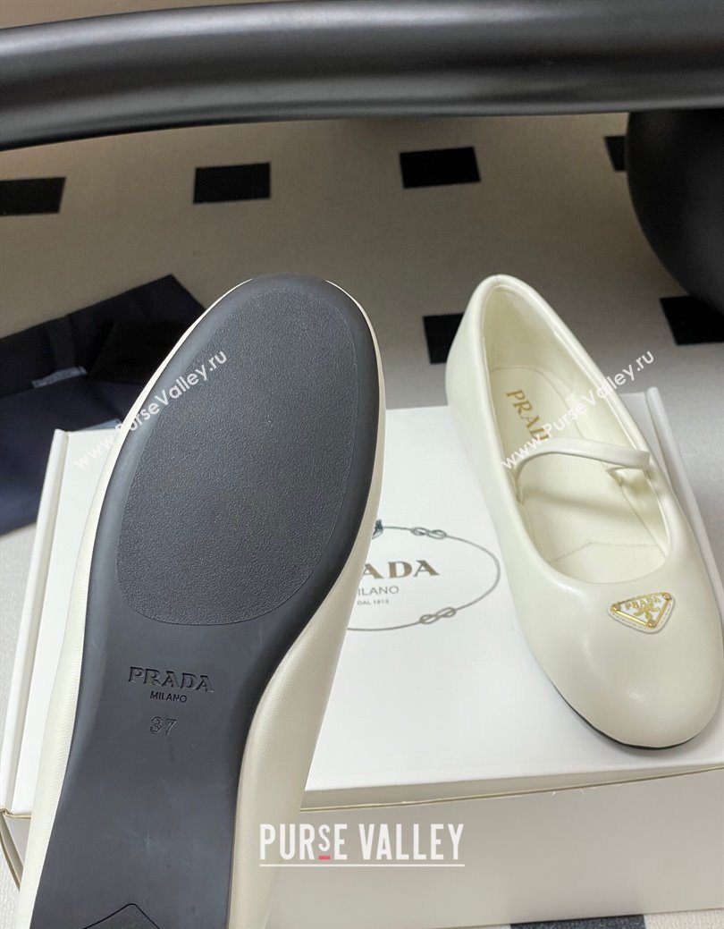 Prada Nappa Leather ballerinas flat White 2025 PR082509 (MD-250825051)