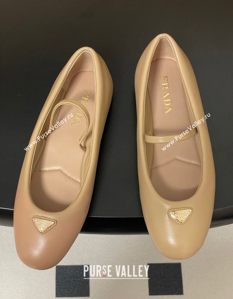 Prada Nappa Leather ballerinas flat Beige 2025 PR082509 (MD-250825052)