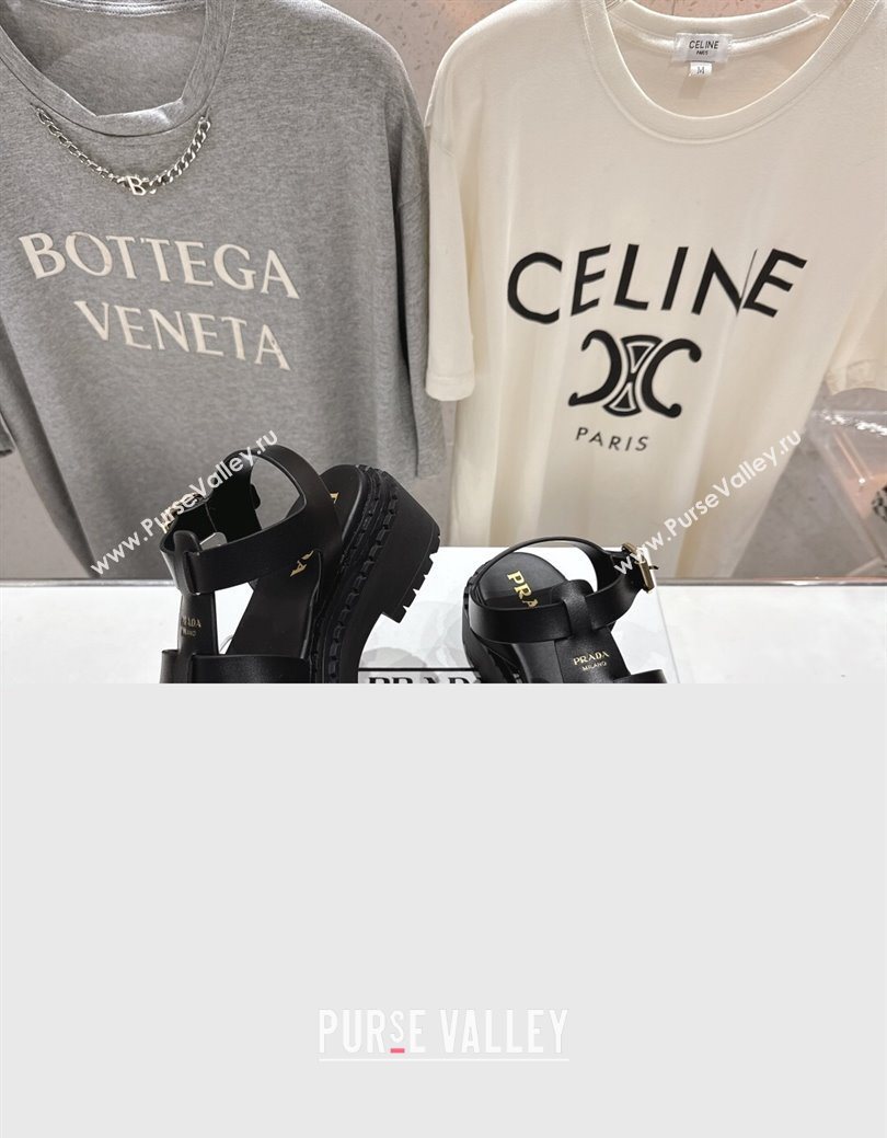 Prada Calf Leather sandals Black 2025 PR082502 (MD-250825009)