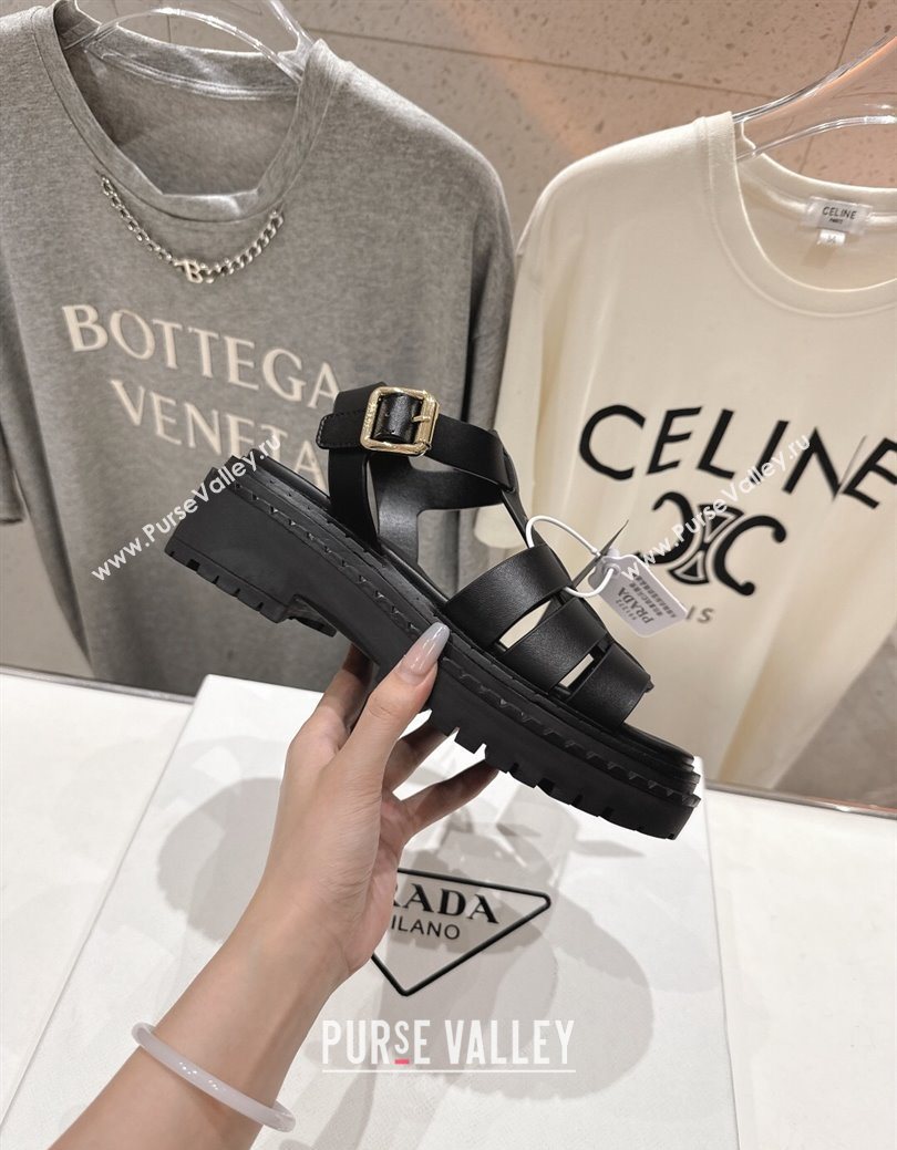 Prada Calf Leather sandals Black 2025 PR082502 (MD-250825009)