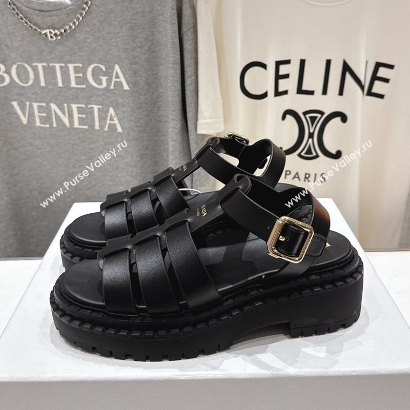 Prada Calf Leather sandals Black 2025 PR082502 (MD-250825009)