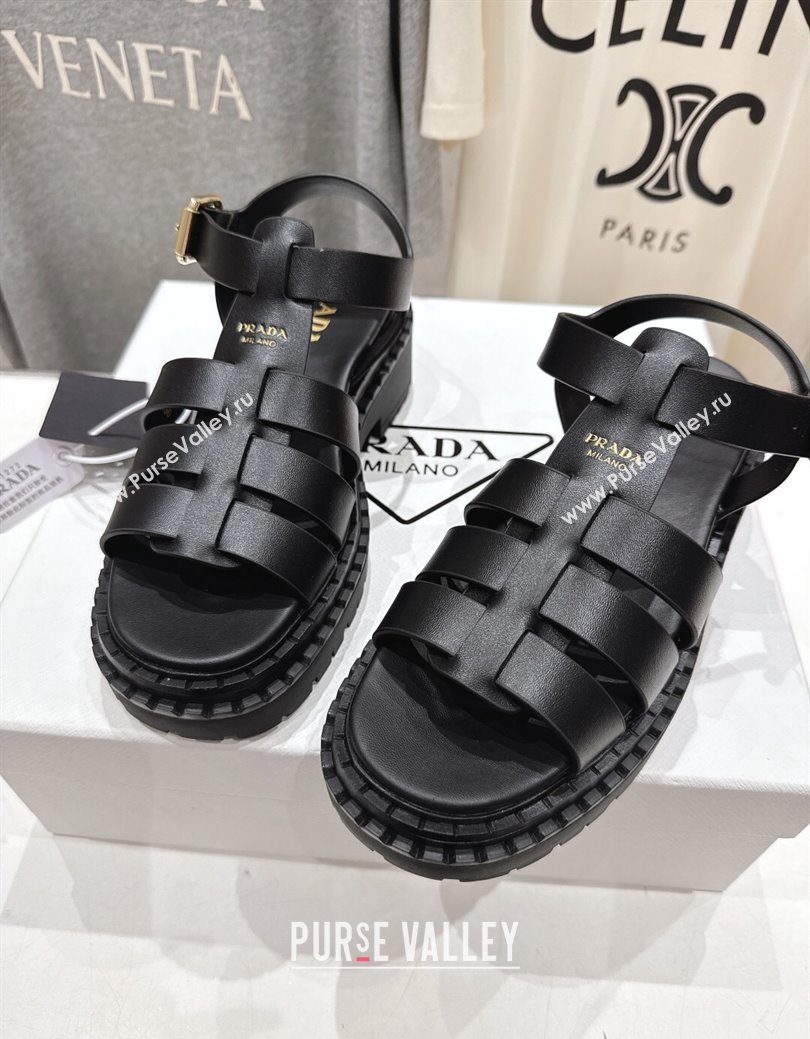 Prada Calf Leather sandals Black 2025 PR082502 (MD-250825009)