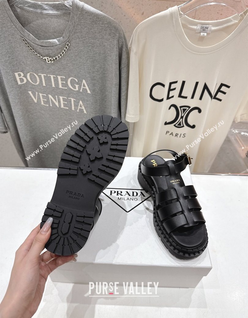 Prada Calf Leather sandals Black 2025 PR082502 (MD-250825009)