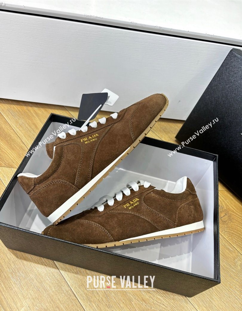 Prada Suede Sneakers Cocoa Brown 2025 PR082501 (MD-250825002)