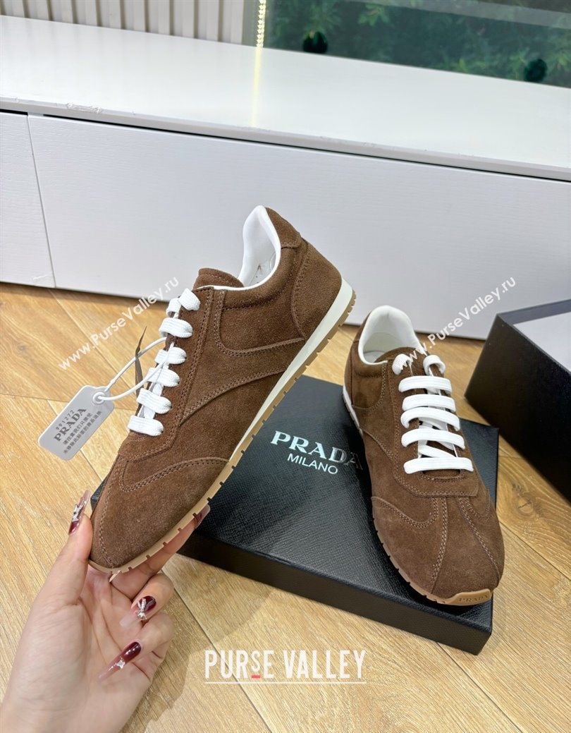 Prada Suede Sneakers Cocoa Brown 2025 PR082501 (MD-250825002)
