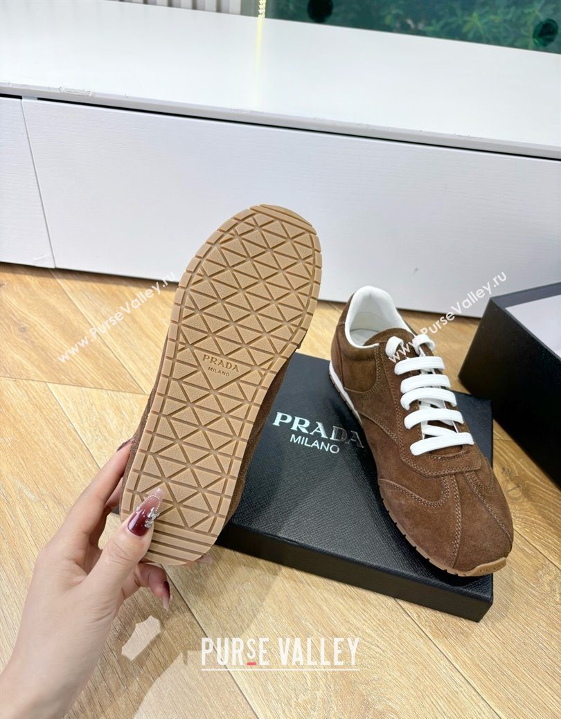 Prada Suede Sneakers Cocoa Brown 2025 PR082501 (MD-250825002)