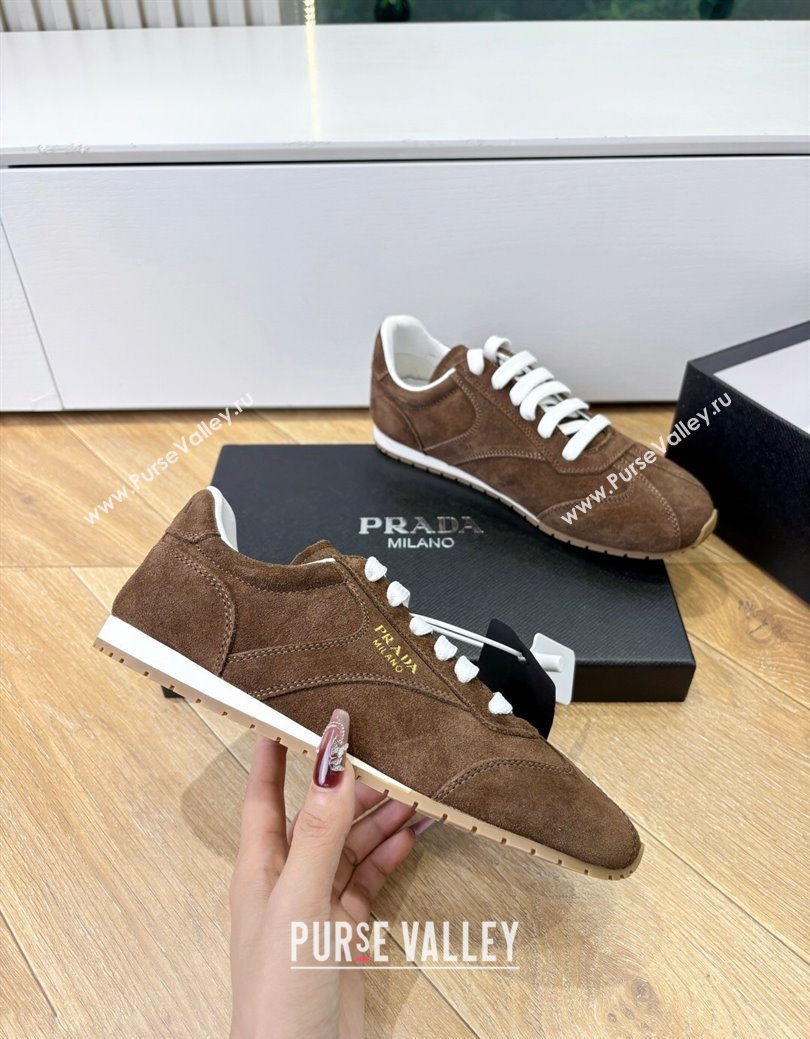 Prada Suede Sneakers Cocoa Brown 2025 PR082501 (MD-250825002)