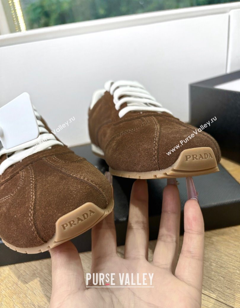 Prada Suede Sneakers Cocoa Brown 2025 PR082501 (MD-250825002)