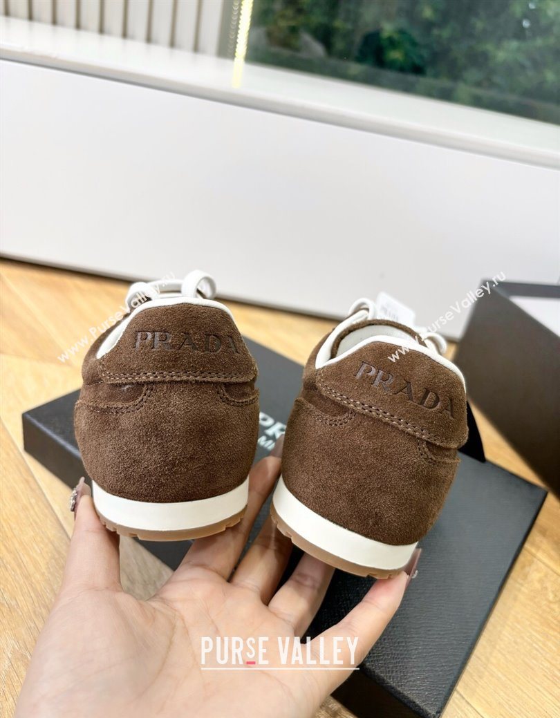 Prada Suede Sneakers Cocoa Brown 2025 PR082501 (MD-250825002)