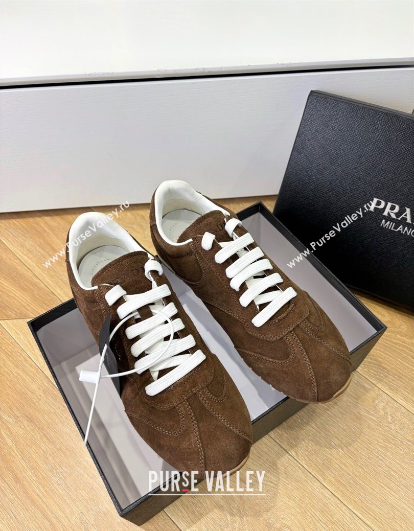 Prada Suede Sneakers Cocoa Brown 2025 PR082501 (MD-250825002)