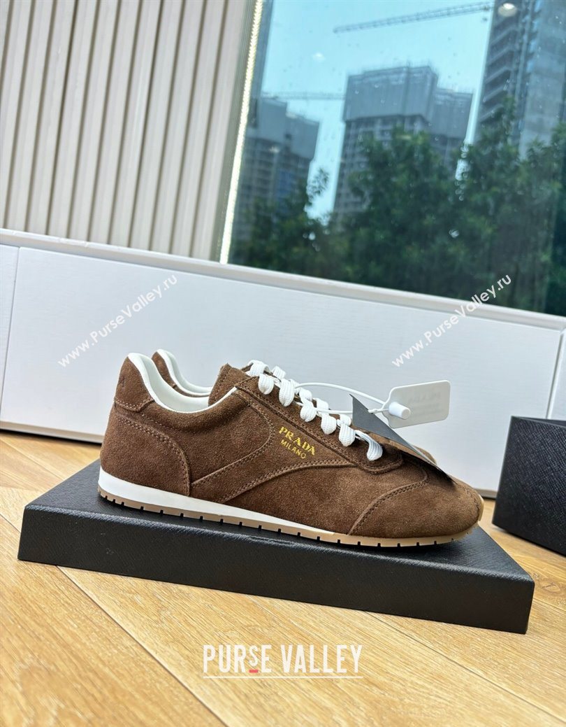 Prada Suede Sneakers Cocoa Brown 2025 PR082501 (MD-250825002)