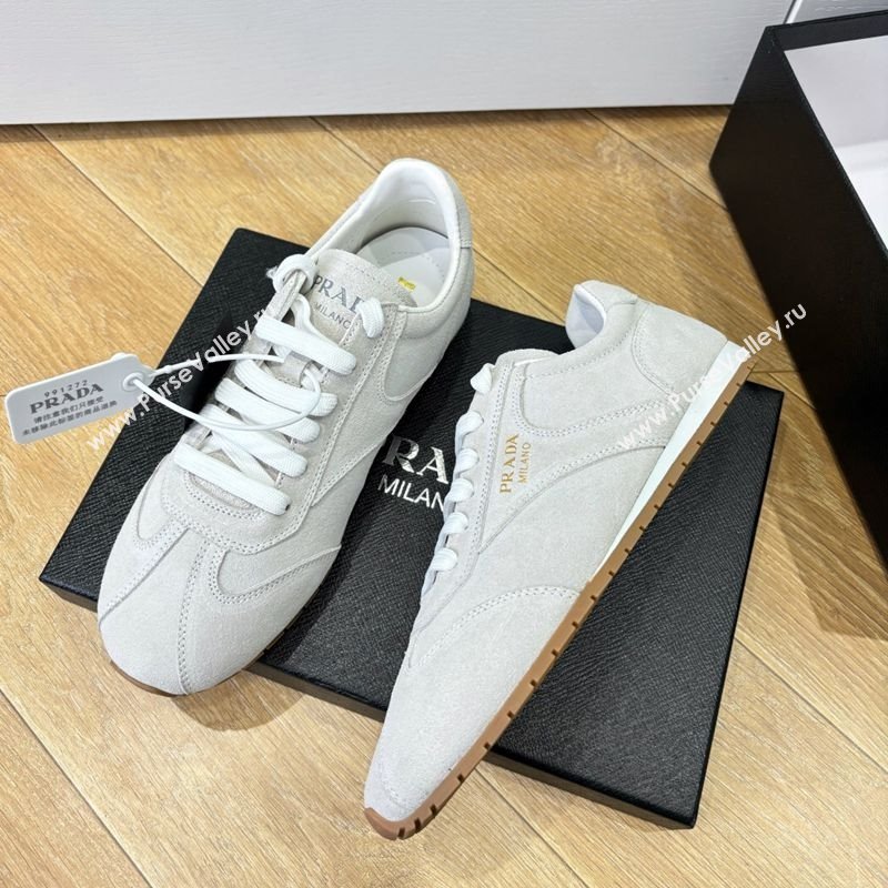 Prada Suede Sneakers Light Grey 2025 PR082501 (MD-250825003)