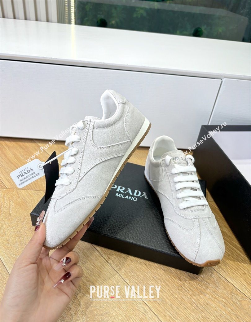 Prada Suede Sneakers Light Grey 2025 PR082501 (MD-250825003)