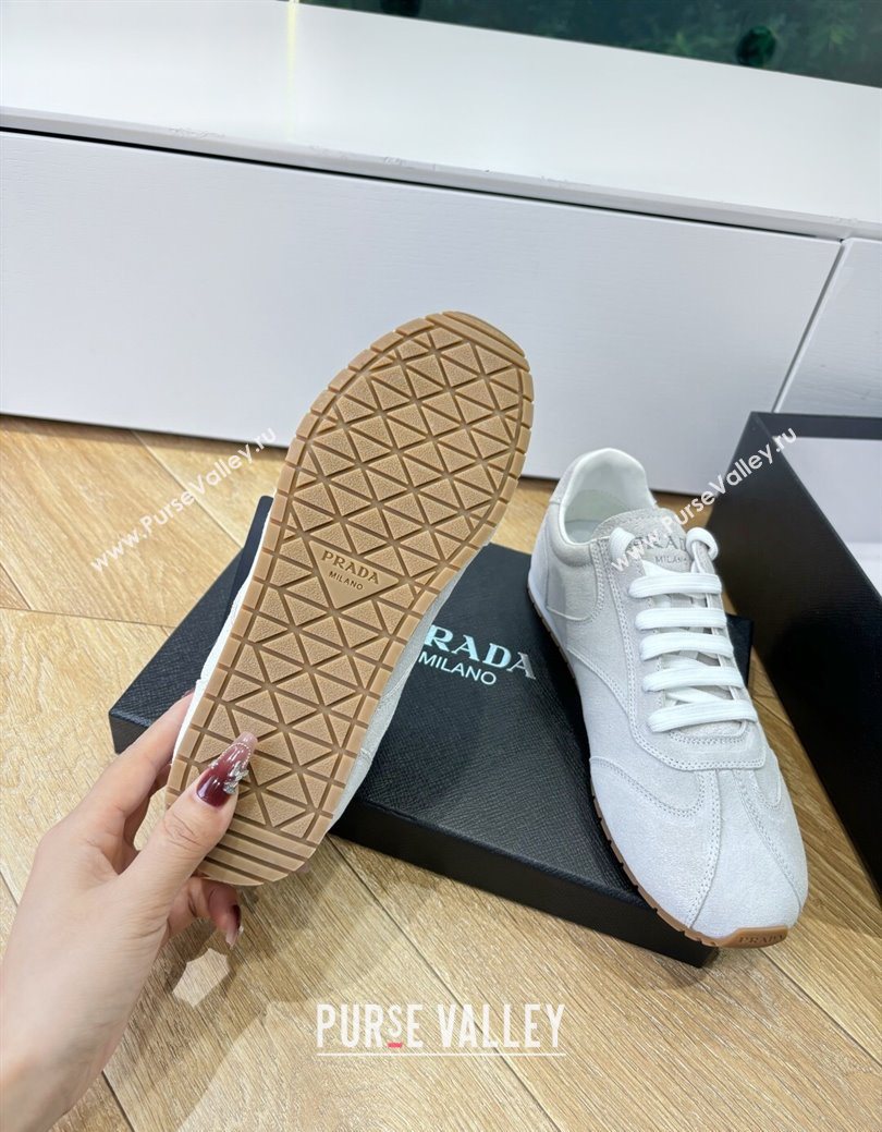 Prada Suede Sneakers Light Grey 2025 PR082501 (MD-250825003)