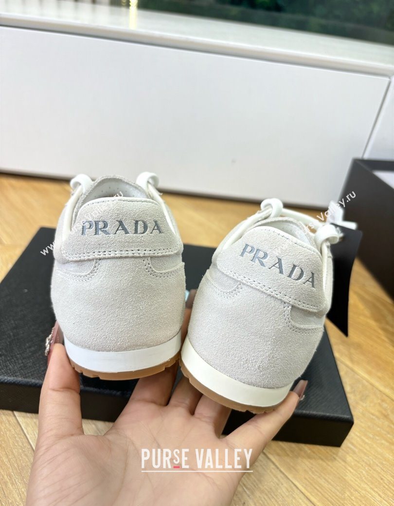 Prada Suede Sneakers Light Grey 2025 PR082501 (MD-250825003)