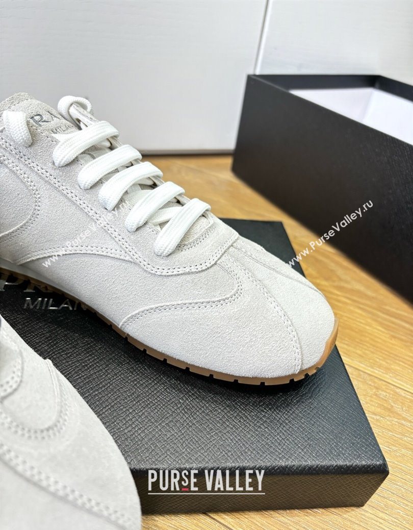 Prada Suede Sneakers Light Grey 2025 PR082501 (MD-250825003)