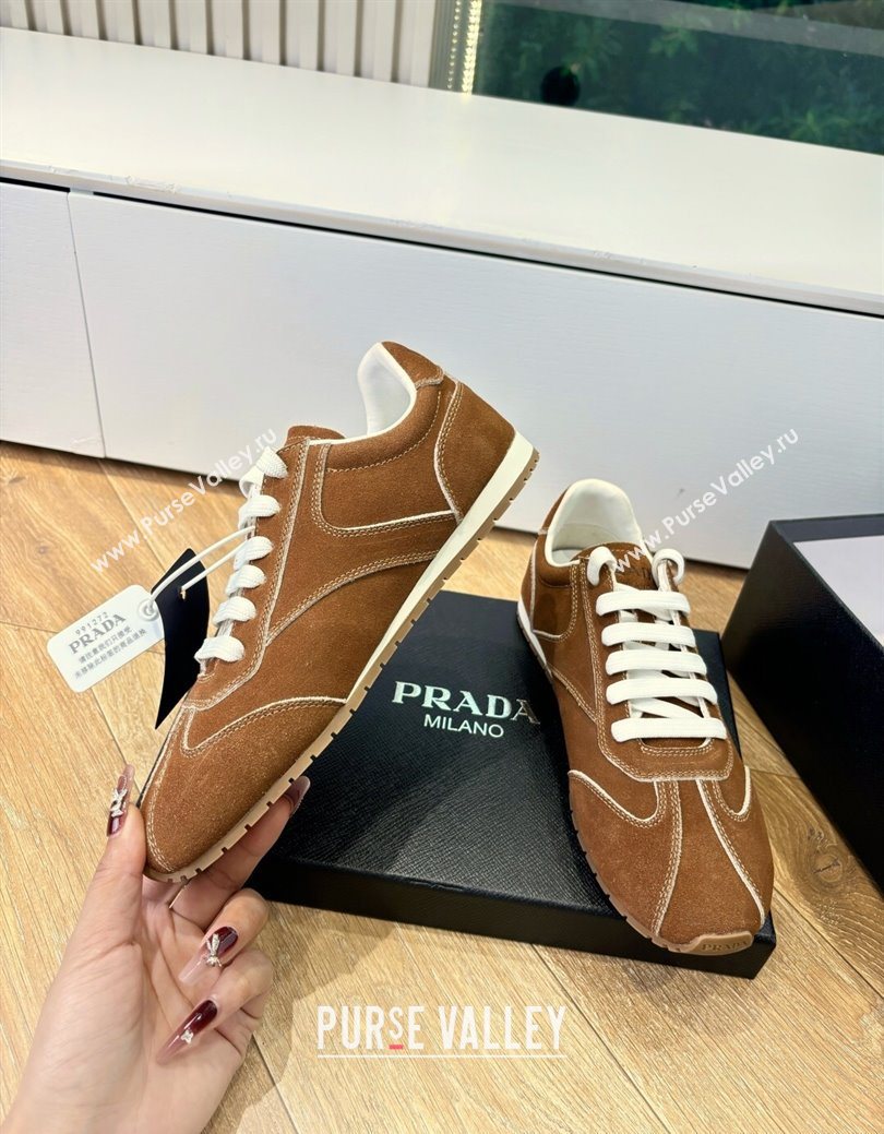 Prada Suede Sneakers Brown2 2025 PR082501 (MD-250825001)