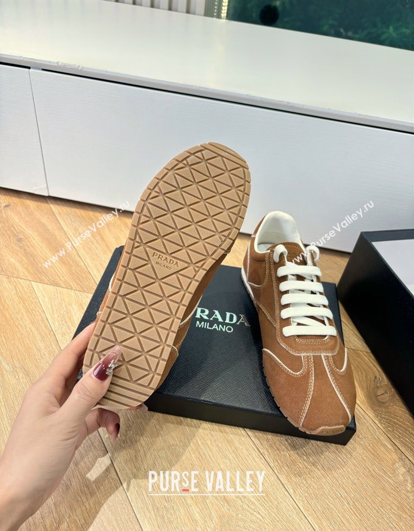 Prada Suede Sneakers Brown2 2025 PR082501 (MD-250825001)