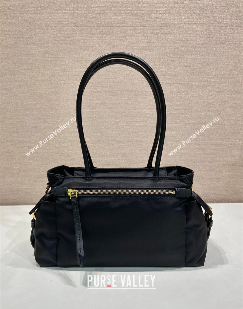 Prada Explore medium Re-Nylon and leather tote bag Black 2025 1BG596 (YZ-250929043)