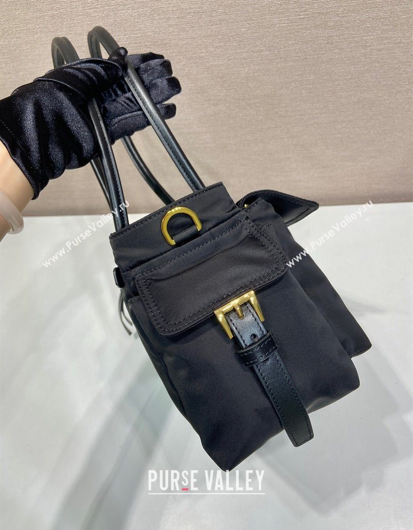 Prada Explore medium Re-Nylon and leather tote bag Black 2025 1BG596 (YZ-250929043)