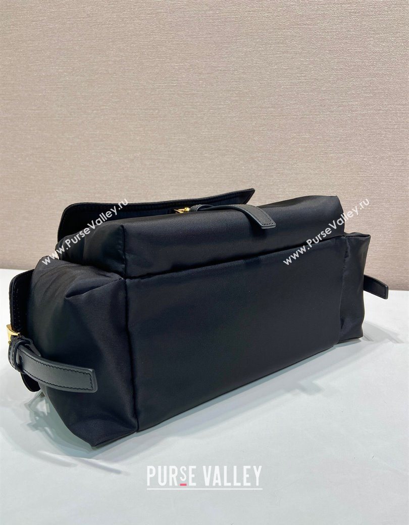 Prada Explore medium Re-Nylon and leather tote bag Black 2025 1BG596 (YZ-250929043)