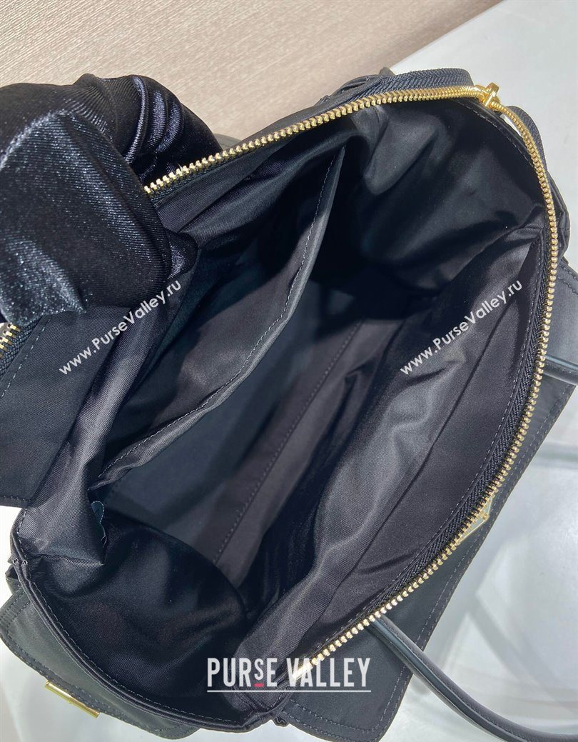 Prada Explore medium Re-Nylon and leather tote bag Black 2025 1BG596 (YZ-250929043)